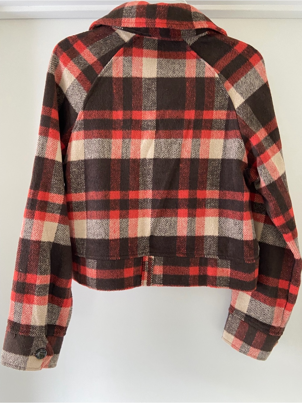 HYFVE Plaid Zip-Front Utility Jacket - Red, Brown & Cream - Picture 2 of 4